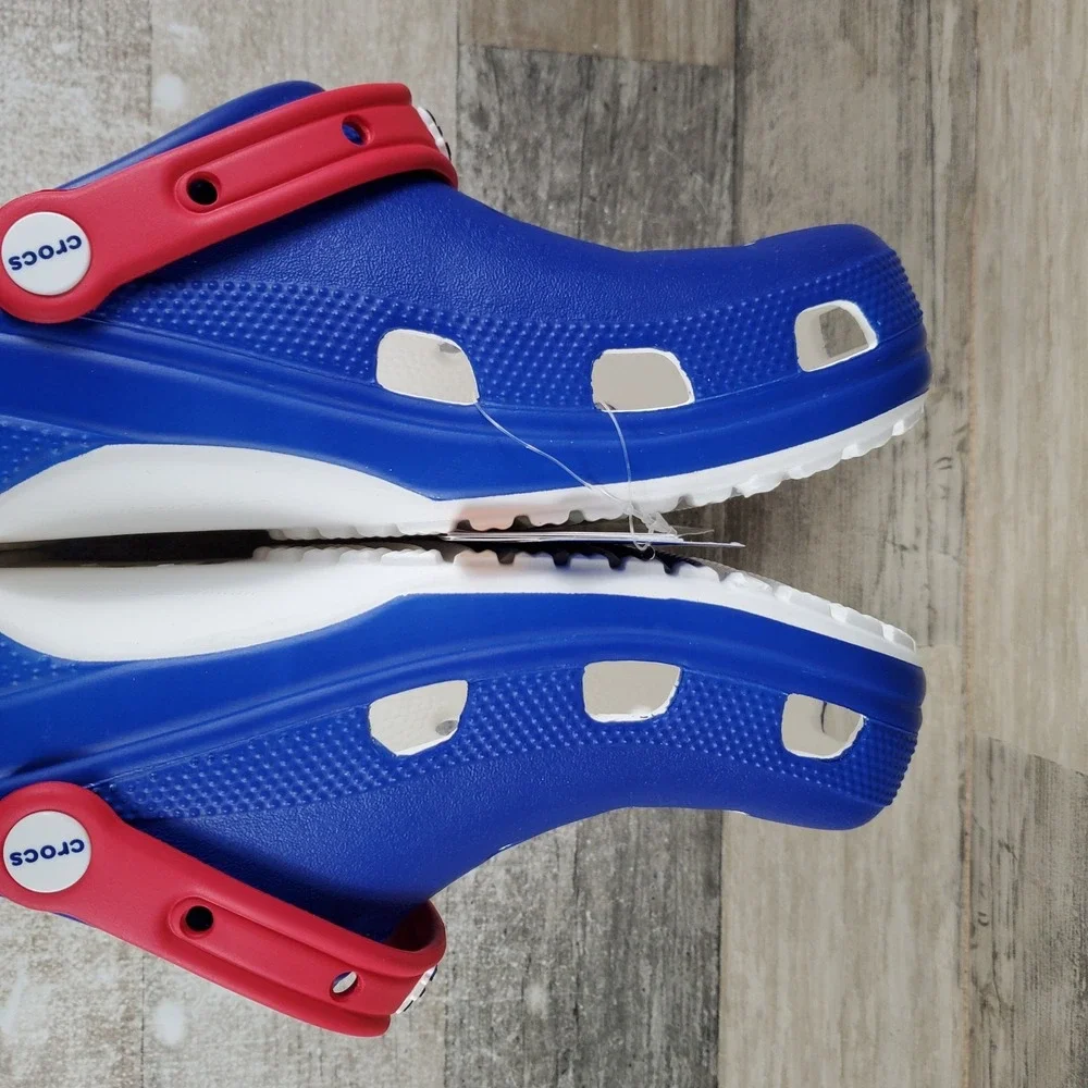 Crocs NBA Philadelphia 76ers Classic Mens Clogs Sz 11 Blue Red Rubber Slingback